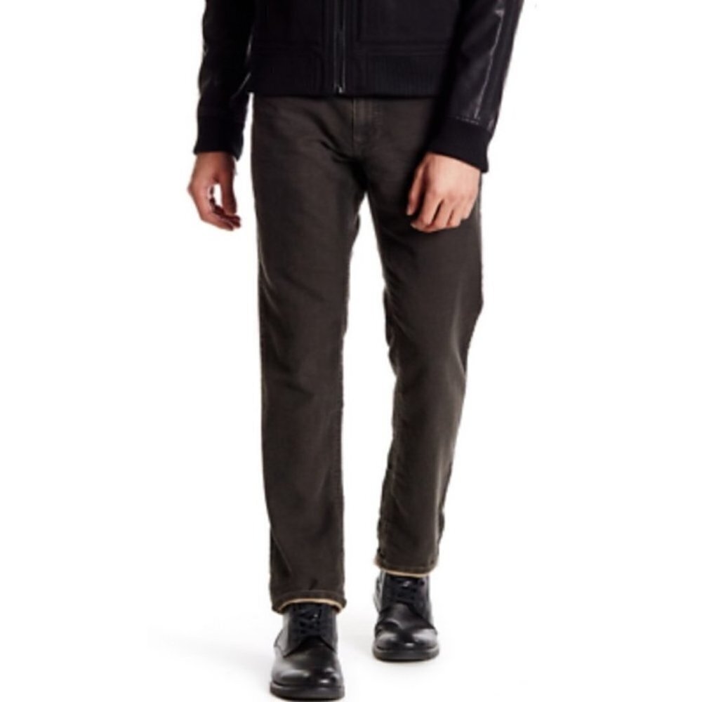 Rogue  Genuine Leather Trim Straight Leg Button Fly Jeans